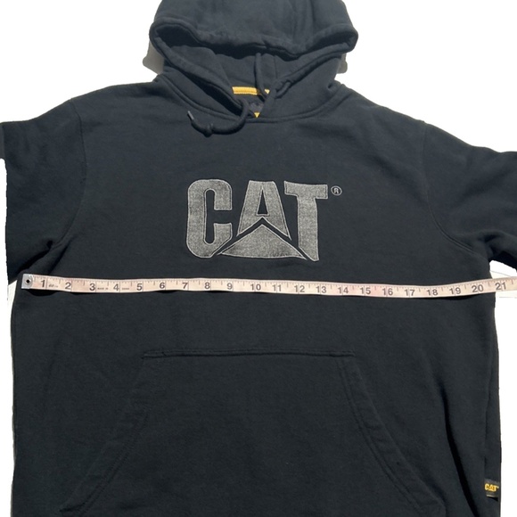 Caterpillar Sweatshirt Mens Medium Black Hoodie CAT Construction Logo Sweater - Picture 5 of 7